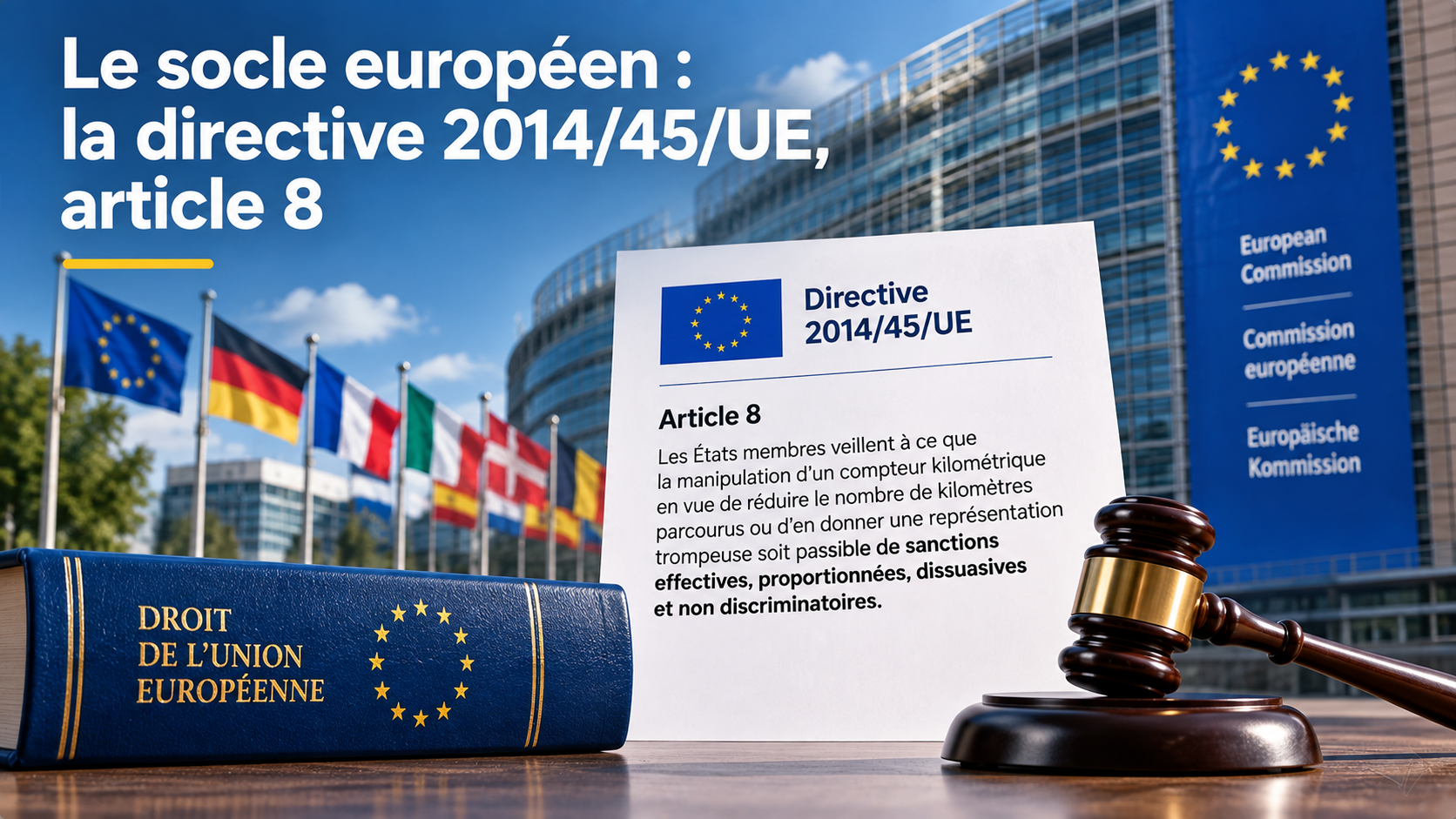 Directive 2014/45/UE article 8 : la manipulation d'un compteur kilométrique doit être passible de sanctions effectives, proportionnées et dissuasives