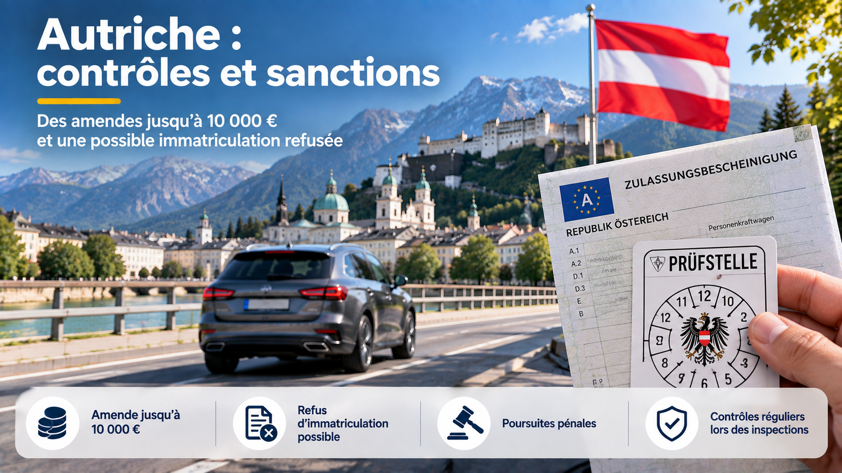 Autriche : manipulation du compteur interdite depuis 2016 (§ 24 al. 11 KFG), amende jusqu'à 10 000 € (§ 134 KFG) et bascule en escroquerie pénale